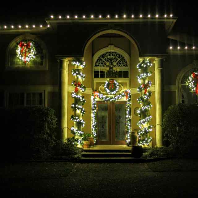house entrance decorated